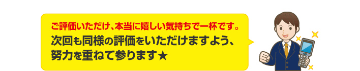 ご評価いただけ、本当に嬉しい気持ちで一杯です。 次回も同様の評価をいただけますよう、 努力を重ねて参ります★